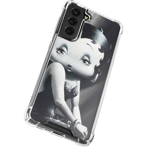 Betty Boop Black and White Galaxy S21 FE Clear Case